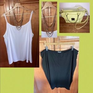 ➕ Lot Vince Camuto Skirt black, Top, Necklace, Bag s